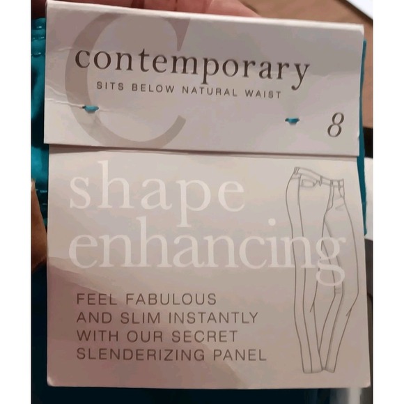 Cato 8 Womens Contemporary Trousers Viridian Green Stretch Mid Rise Slimming - Picture 8 of 8